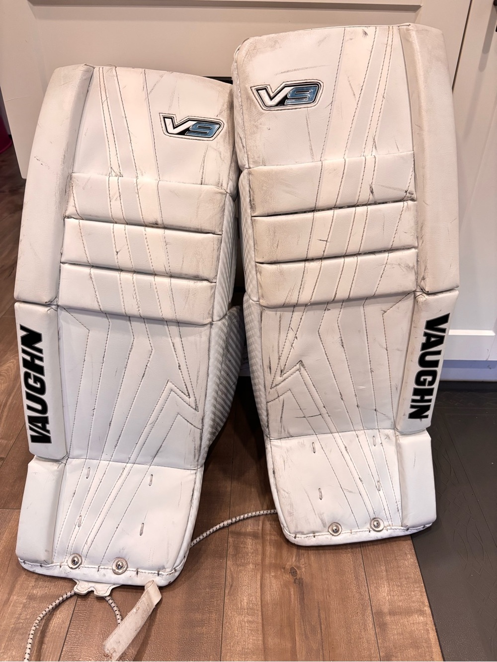 Velocity White Vaughn V9 Goalie Leg Pads - White
